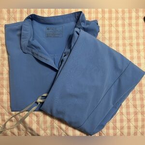 Figs Ceil Blue Scrubs top and bottoms